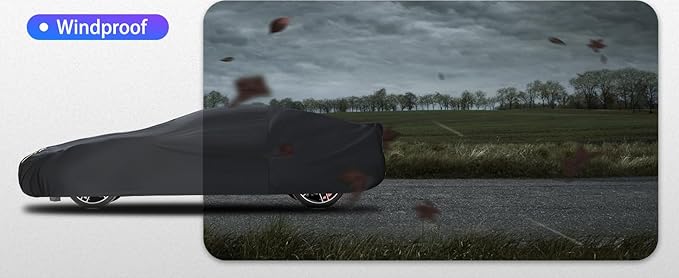 Car Cover Custom Fit for Chevrolet Corvette C4 C5 C6 C7 C8 1980-2026, 6 Layers Truck Cover Waterproof All Weather for Automobiles,Outdoor Full Exterior Cover,Black（Not Include Mirror Pocket）