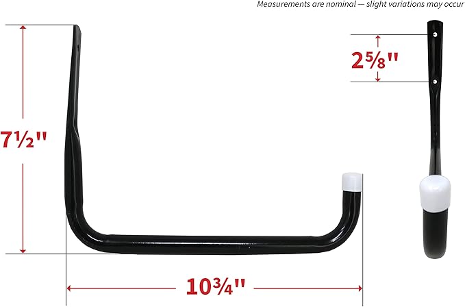 Shepherd Hardware 8091E Heavy Duty Steel 10-Inch Garage Storage Utility Hooks, 4 Pack, Black