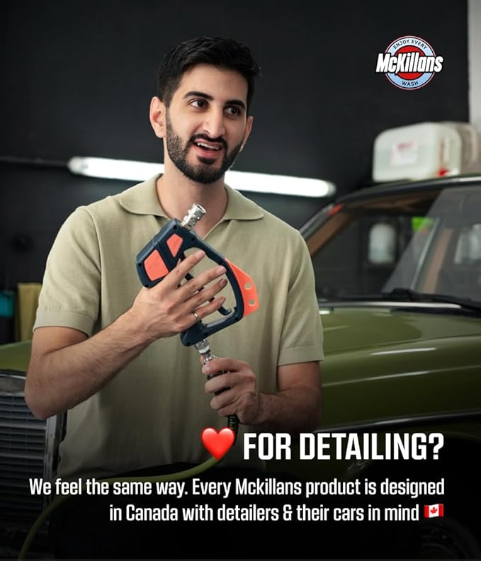 McKillans® Short Pressure Washer Gun with Swivel - High Pressure Water Handle with 3/8" Male Plug and 1/4” Quick Connector Coupler - Power Washer Gun Compatible with Foam Cannon - Car Wash Foam Gun