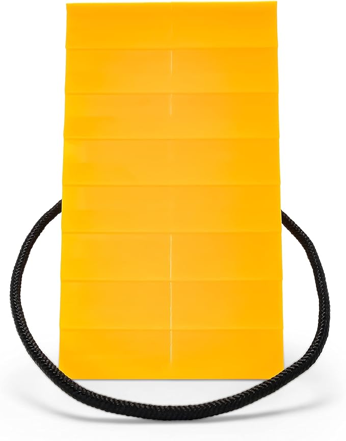 Camco 44472 Wheel Chock with Rope for Easy Removal, Helps Keep Your Trailer or RV in Place (Pack of 2), Yellow