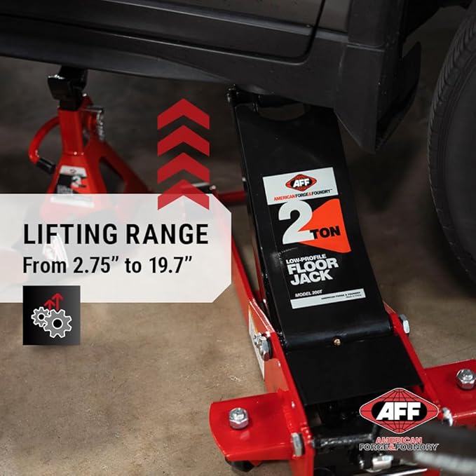 AFF 2 Ton Professional Floor Jack - Heavy Duty, Dual Pump - Low Profile Hydraulic Car Jack