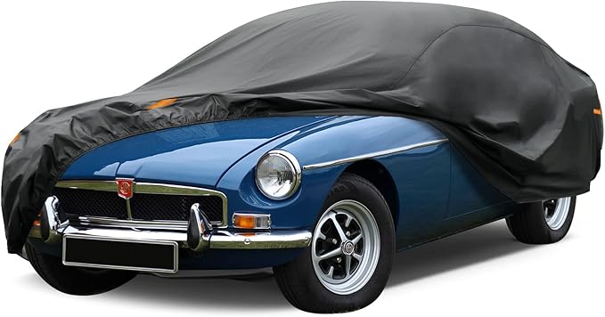 Kayme 7 Layers Sedan Car Cover Custom Fit MG MGB (1966-1980) Waterproof All Weather for Automobiles, Outdoor Full Cover Rain Sun UV Protection.