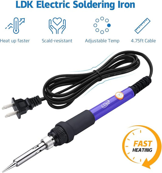 LDK Electric Soldering Iron Kit & Dual Temp Mini Heat Gun Heat Tools for Epoxy Resin, Shrink Wrap, Vinyl Wrapping, Shrink Tubing, Embossing
