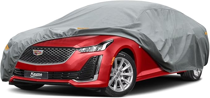 Kayme Heavy Duty Car Cover Custom Fit Cadillac CT5 CT6 XTS Waterproof All Weather for Automobiles, Full Exterior Covers Sun Rain UV Protection.（Deliver About 3-10 Days）