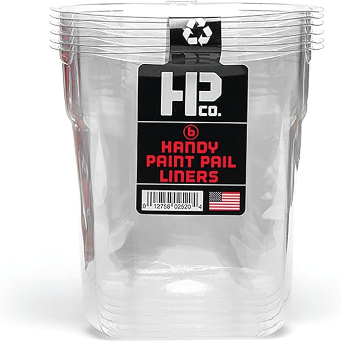 HP CO. HANDY PRODUCTS Handy Paint Pail Kit- Includes Handy Paint Pail, 6 Disposable Liners, Snap-On Lid & 2" Angled Mini-Brush-Perfect for Trim, Cut-ins, and Small Painting Projects
