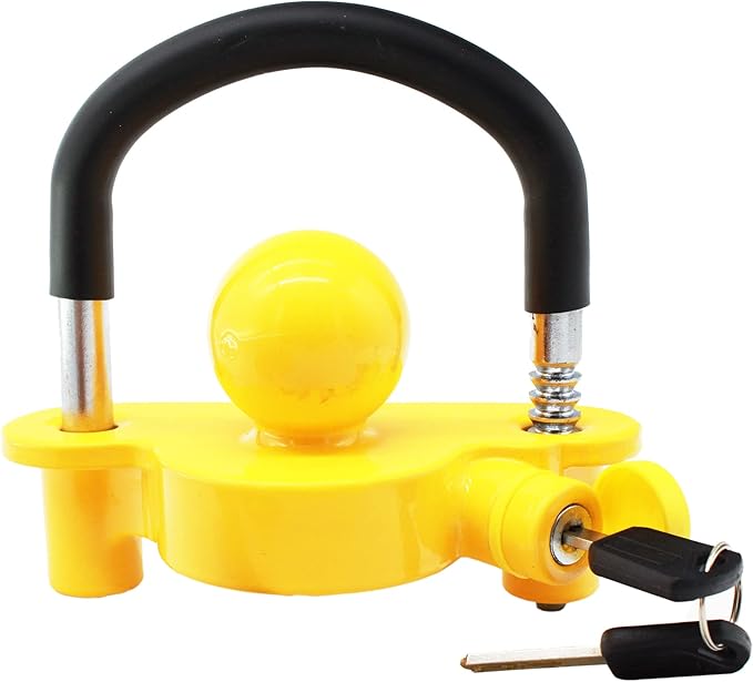 X-Haibei Trailer Hitch Lock with Keys fit 1-7/8"", 2" and 2-5/16" Couplers, Universal Adjustable Ball Hitch Coupler Lock Heavy Duty Aluminum Body, Copper Lock Cylinder, Rustproof for Boat Camper RV