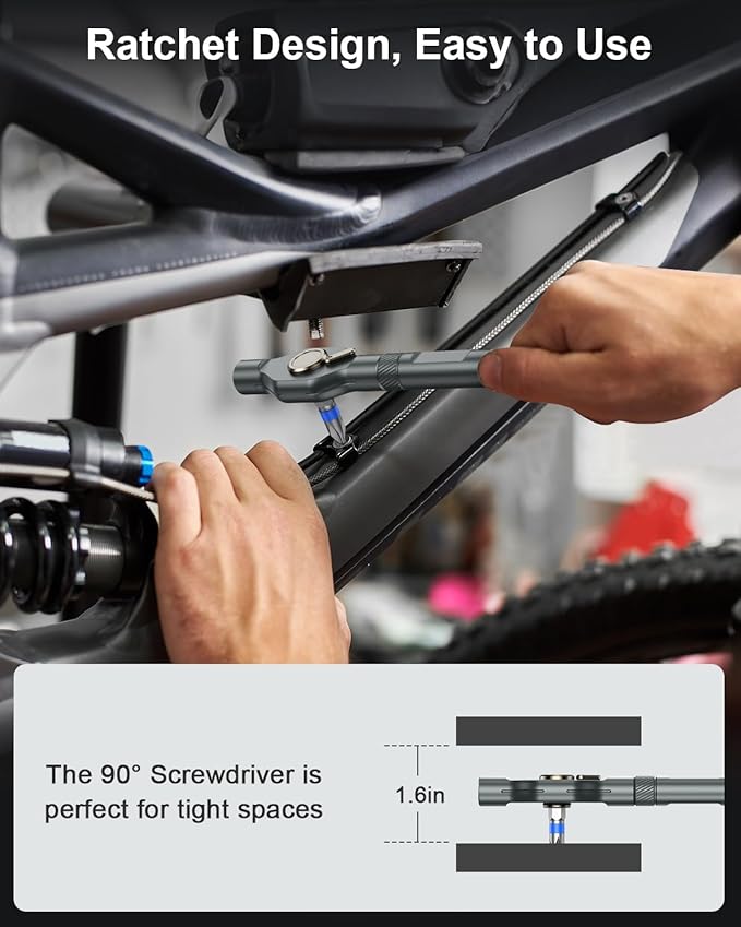 Magnetic Screwdriver Set, Portable Mini Flexible Combination Ratchet Screwdriver Set with T Handle, S2 Steel Bits, Repair Tool Kit for Furniture Assembly, Bicycles, Computer, DIY