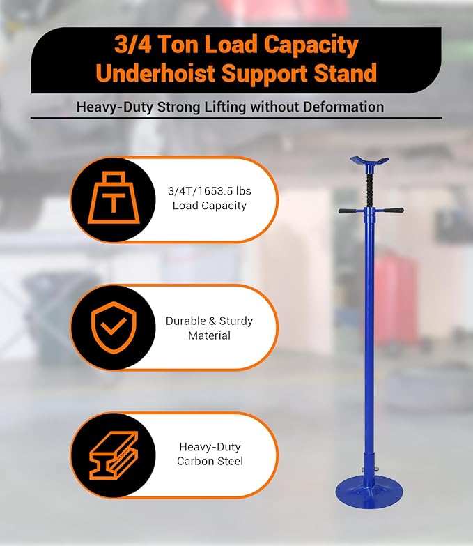 2PACK Underhoist Support Stand, 3/4 Ton Jack Stand, Under Hoist Stand for Vehicle Lifting & Support, 1655Lbs Capacity, Lifting from 38.4 to 75.4Inch,