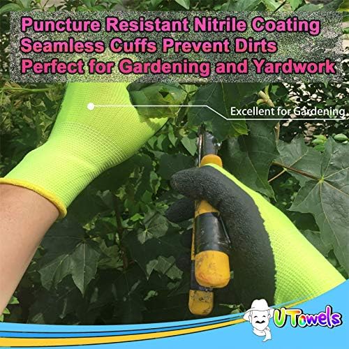 Work Gloves for Men and Women, 8-Pack, Nitrile Coated Safety Gloves Firm Grip