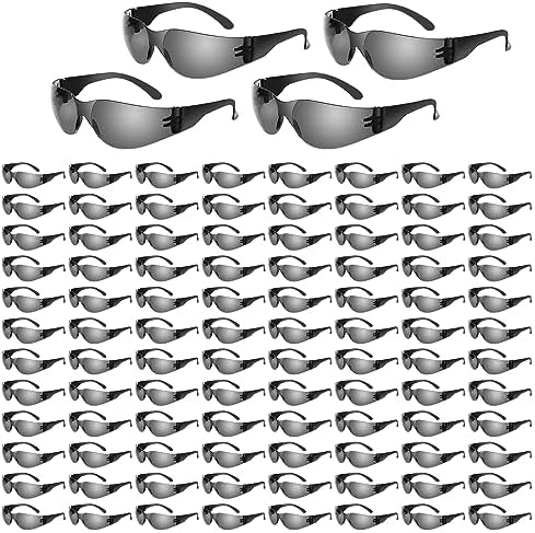 WFEANG 100 Pack Smoke Safety Glasses for Men Women, ANSI Z87.1 Work Glasses
