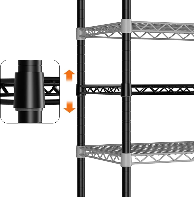 SINGAYE Shelf Closet Wire Shelving：Adjustable Metal Unit for Laundry Room Organization Bathroom Kitchen Home Garage Storage Pantry Rack Shelves