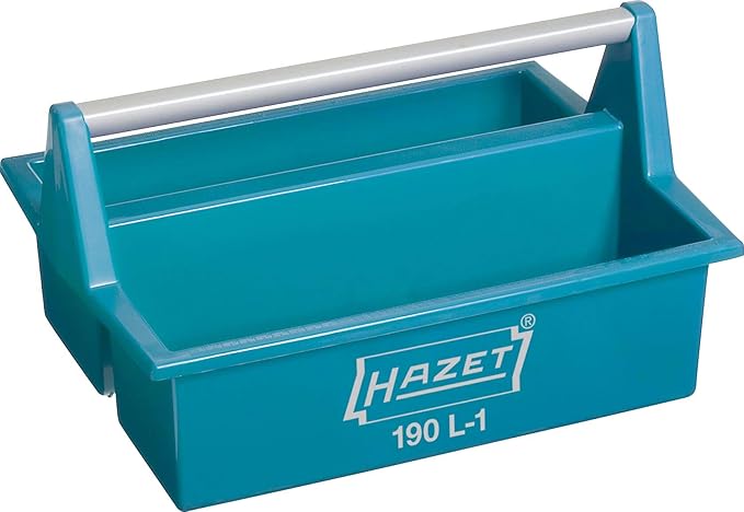 HAZET Tool Box 190L-1 I Open and Handy, Incl. Length Scale (Cm/Inch) on the Top, Stackable, Sturdy Aluminum Carrying Handle I Mobile Plastic Carrying Case