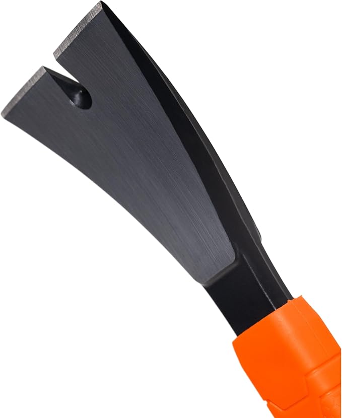 Klein Tools 66101 10-Inch Molding Bar with Integrated Nail Dimpler, Heavy-Duty Carbon Steel Pry Bar, Shock Absorbing Grip