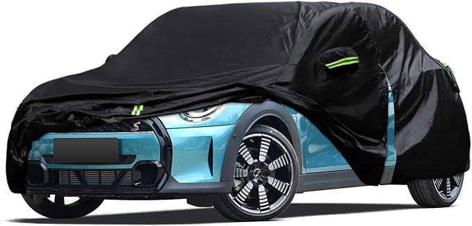 Car Cover Custom Fit for 2014-2024 Mini Cooper/Cooper S 2-Door, Waterproof All Weather Full Exterior Cover Rain Sun Protector with Door Zipper