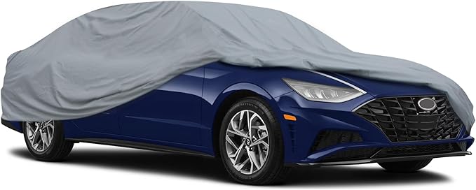 MotorTrend Custom Fit Car Cover For Hyundai Sonata 2011-2018, All-Weather Protection for Cars Trucks & SUVs, UV Resistant Waterproof Scratch-Resistant, Perfect Fit Vehicle Cover for Outdoor & Indoor