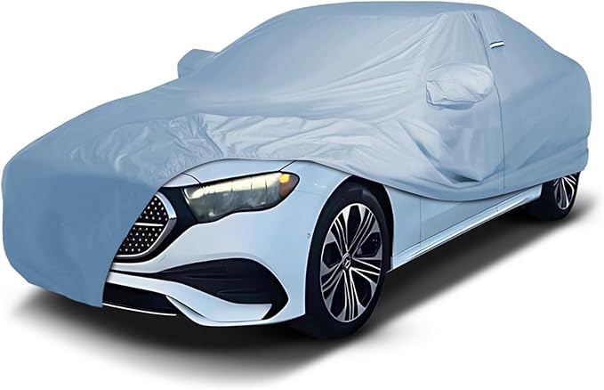 iCarCover Premium Car Cover for 1977-2026 Mercedes-Benz E-Class Sedan Heavy Duty Waterproof All-Weather Automobiles Custom Fit Indoor Outdoor UV Snow Protection Covers with Straps and Bag