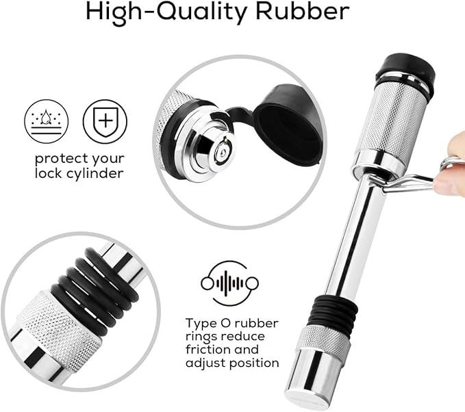 IKURAM R Locking Hitch Pin for 2 inch Receiver 5/8" Rotating Trailer Hitch Locking Pin Towing Hitch Locks Used to Bike Rack, Tow Truck, Boat-2 Pack (Silver)