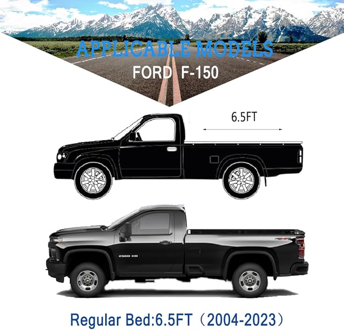 Kaugung 7 Layers Truck Cover Waterproof Custom Fit Ford F150 Regular Cab 6.5ft Bed from 2004 to 2025, 7 Layers Heavyweight Pickup Car Cover Outdoor Indoor Sun UV Rain Snow Wind Protection.