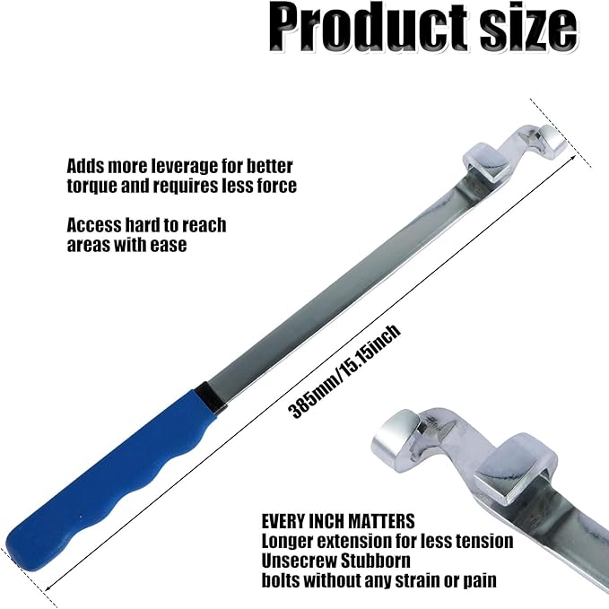 Wrench Extender Tool Bar 15inch Long Universal Torque Adaptor Wrench Extension Torque Amplifier Tool Spanner Extender Tool Torque Amplifier Extender for Extra Leverage