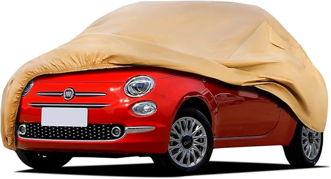 Heavy Duty Outdoor Car Cover Compatible with 2007-2026 Fiat 500,Windproof All Weather Waterproof Sun Rain UV Dust Snow Protection Outdoor Car Covers