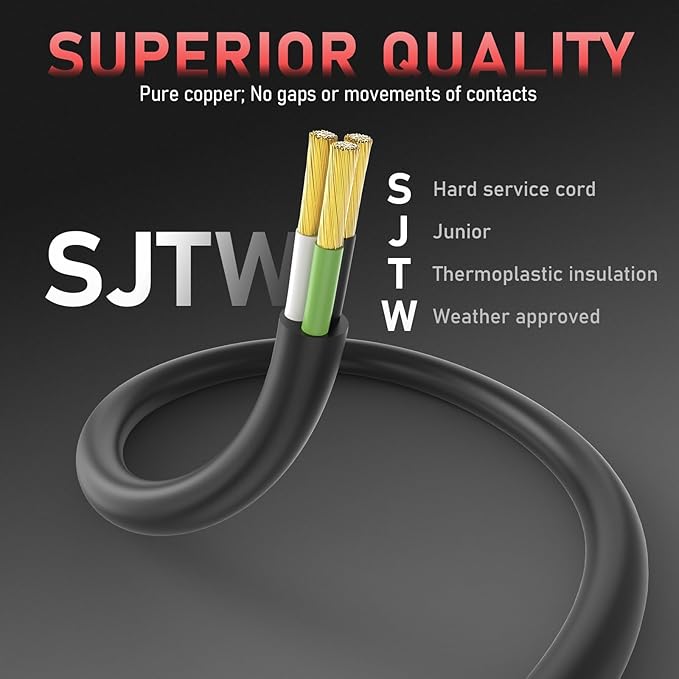 YESWELDER 15Amp 40ft 250 Volt Welder Extension Cord 12 AWG Power Extension for Welding Machines, NEMA 6-50P to 6-50R