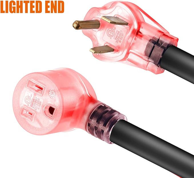 Miady 25ft 50AMP Welder Extension Cord, 8 Gauge Heavy Duty Industrial NEMA 6-50 Welding Machine Cord with Lighted End, ETL Approved