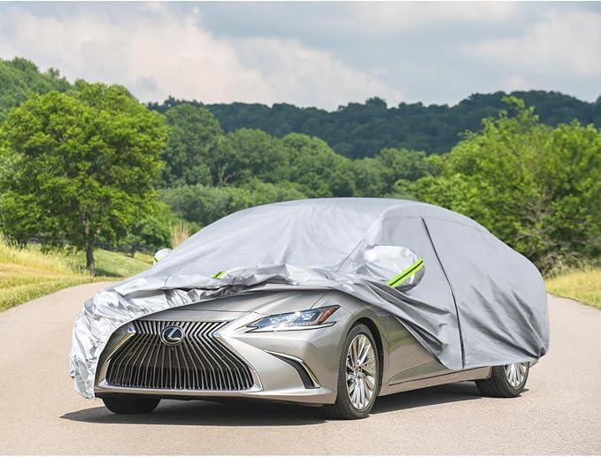 Koukou 6 Layers Car Cover Custom Fit Lexus ES250/300/330/350 from 1991 to 2025, Waterproof All Weather for Automobiles, Sun Rain Dust Snow Protection. (Ship from US Warehouse, Arrive Within 3-7 Days)