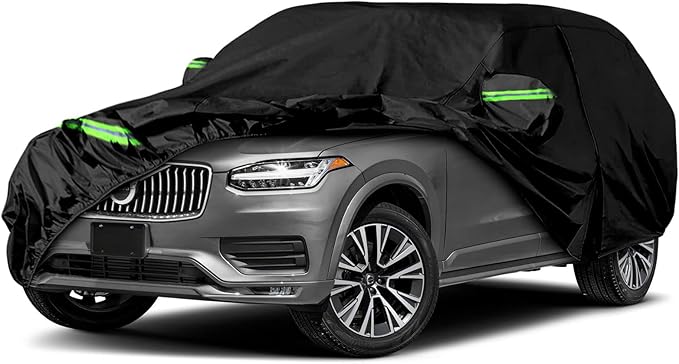 Waterproof Car Covers Replace for 2002-2025 Volvo XC90, 6 Layers All Weather Car Cover with Zipper Door & Windproof Bands for Snow Rain Dust Hail Protection
