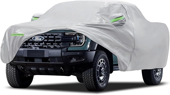 Car Cover Custom Fit for Ford Ranger Short Bed, Migaven Waterproof Full Exterior Cover Sun Rain Protection with Door Zipper (Not Include Mirror Pocket)