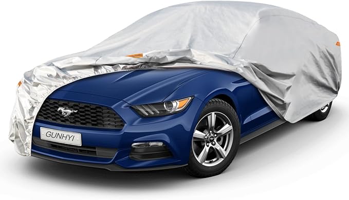 6 Layers Sedan Car Cover Waterproof All Weather, 100% Waterproof Outdoor Car Covers Full Exterior Covers for Automobiles Sedan Hatch SUV Rain Sun UV Dust Protection. Size A6 (See Size Chart)