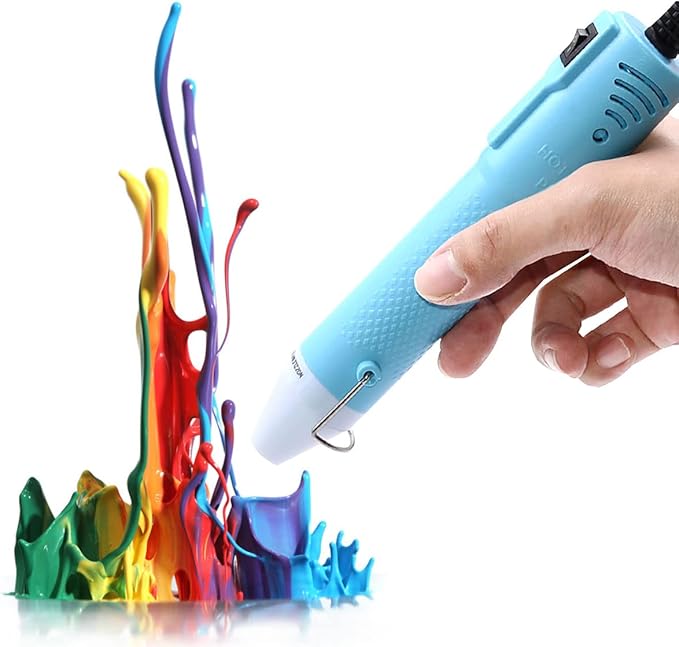 mofa Heat gun,Mini Hot Air Gun Tools Shrink Pen with Stand For DIY Embossing And Drying Paint Multi-Purpose Electric Heating Nozzle 150W 110V (Blue)