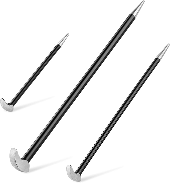 MAXPOWER 3 PCS Rolling Head Pry Bar Set 6 Inch 12 Inch 16 Inch
