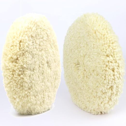 Woolous 7 inch Wool Buffing Pad Double Sided, 100% Wool Pads with 5/8-11 Thread for Buffing 2-Sided Compound, Polishing and Cutting for Cars, Boats, Trucks, RVs, Motorcycles & Metal Surfaces (180 mm)