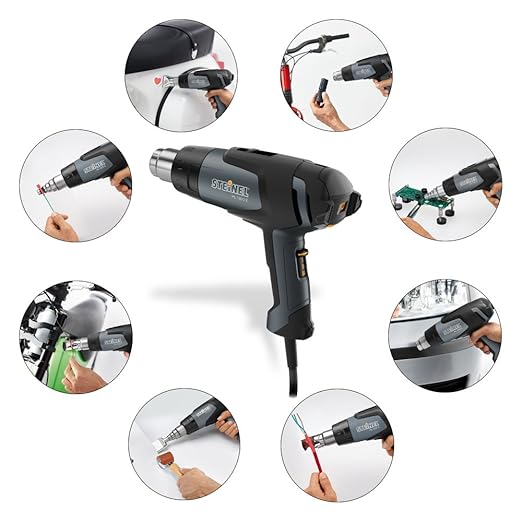Steinel - 110025596 HL 1920 E Professional Heat Gun, 1500 W, Adjustable Temperature and Airflow, hot air Gun for Soldering, Heat Shrinking, Stripping Paint,fits 1.34" Industry Standard nozzles