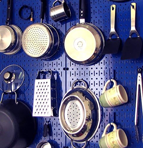 Wall Control Pegboard 32in x 16in Blue Metal Pegboard Tool Board Panel