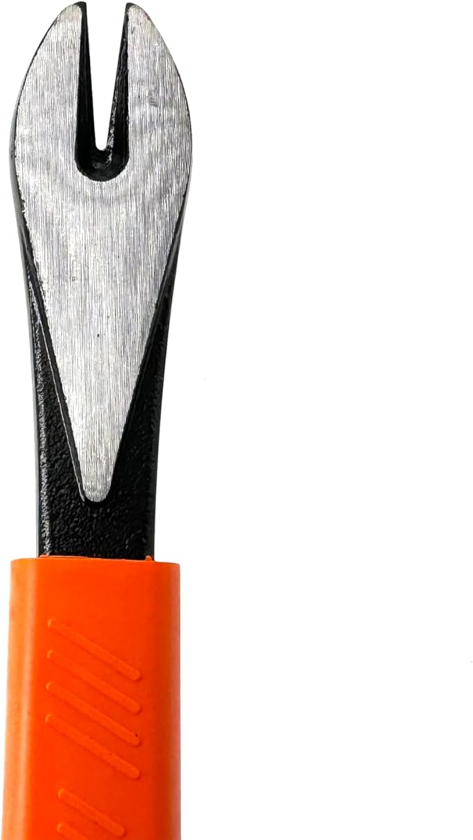 25-347 10'' Precision Nail Puller Cats Paw Pry Bar, Forged High Carbon Steel & Ergonomic Soft Grip, Crow Bar Tool for Prying, Scraping, Lifting, Pulling