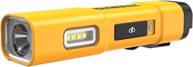 DEWALT LED Light, Powerful and Compact Work Light, Magentic Handle, USB-C Rechargeable (DCL182) & LED Flashlight, USB-C Rechargeable, Jobsite (DCL183)