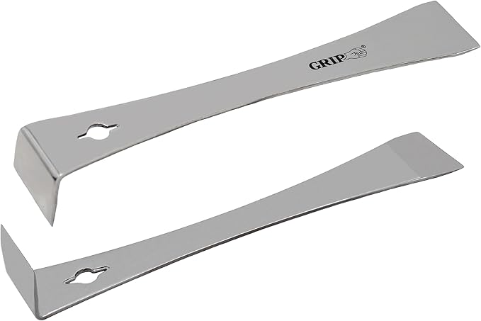 GRIP 9" Stainless Steel Pry Bar & Nail Puller - Pulling, Prying, Scraping - Removes Molding Around Doors, Flooring, Windows - Home, Garage, Workshop