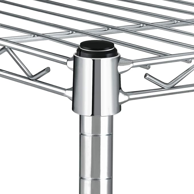 Simple Deluxe Heavy Duty 5-Shelf Storage Shelves, 1750Lb Loading Capacity, 35.43" W x 17.72" D x 70.87" H Adjustable Shelving Unit with Wheels, Chrome
