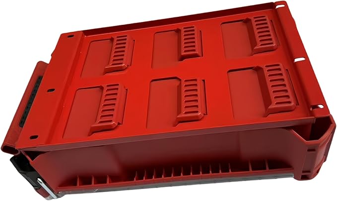 VELCKING for Milwaukee Packout Mounting Plate, Metal Storage Base, Wall and Floor Compatible Toolbox Mount (RED, 2-Half Plate)