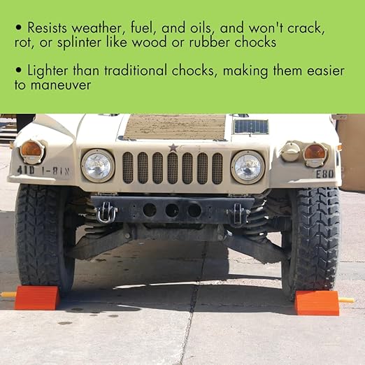 Checkers One Large Wheel Chock for 27-32" Tires, Heavy Duty Wheel Chocks for Semi Trucks, Utility, Tractor Trailer, 60k lb Load Capacity, Made in The USA, Polyurethane, UC1400-6