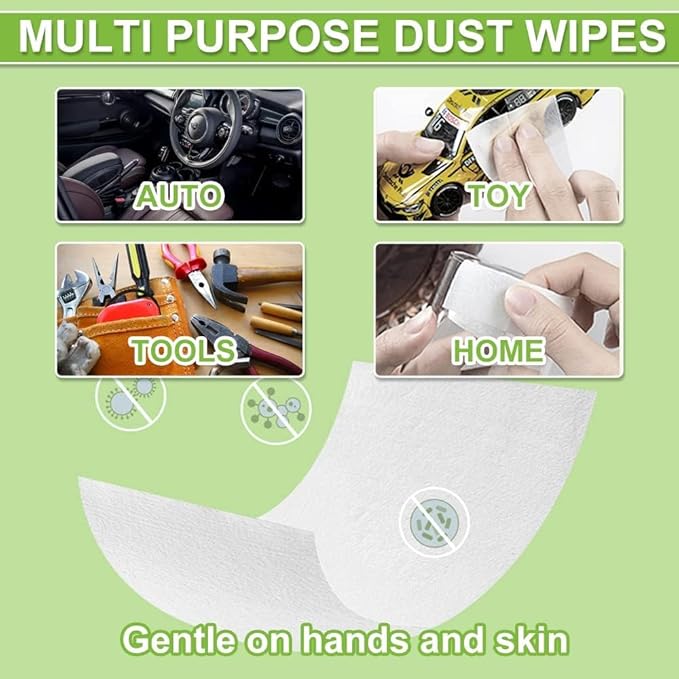 Air Jungles All Purpose Cleaning Wipes for Car and Home 70 Count (Pack of 2), Extra Large 8" x 10" Heavy Duty for Car Interior Vinyl, Kitchen, Bathroom, Countertop, Furniture, Tool - Non-Toxic