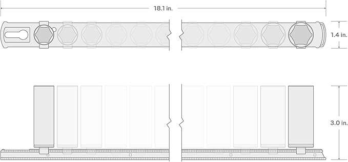 TEKTON 3/8 Inch Drive Deep 6-Point Socket Set with Rail, 15-Piece (1/4 - 1 in.) | SHD91113