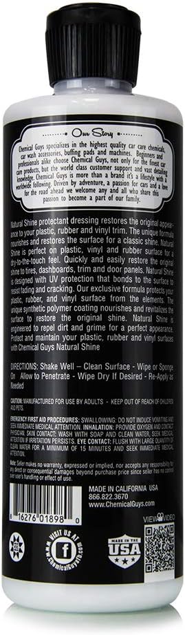Chemical Guys TVD_201_16, Natural Shine, Satin Shine Dressing for Plastic, Rubber and Vinyl, 16 oz