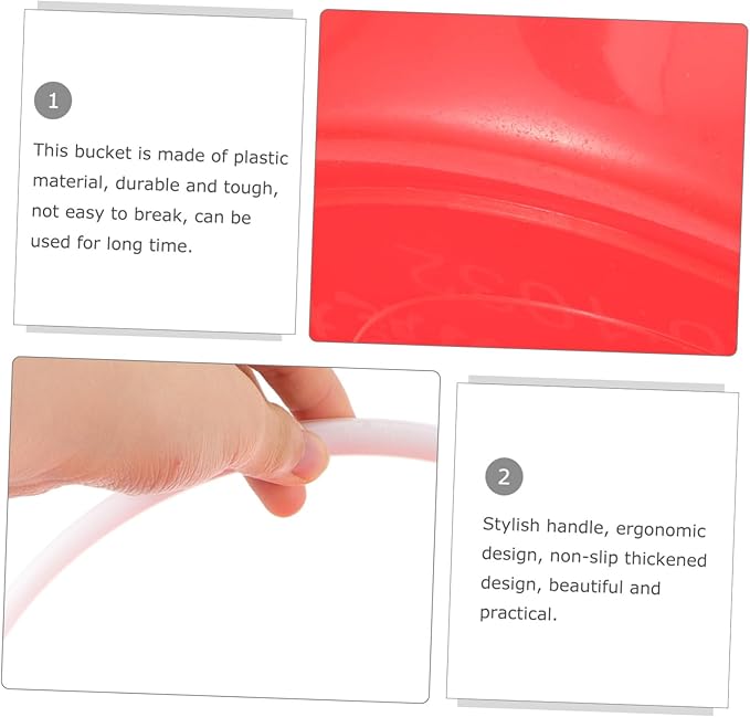 Plastic Round Bucket Portable Water Bucket Fishing Water Pail Beach s Watering Car Wash Home Food Storage Utility Tub Plastic Thicken