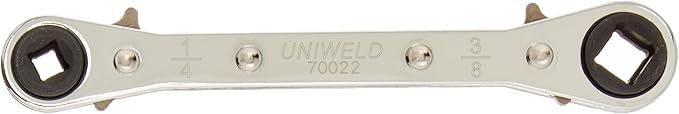 Uniweld 70022 Reversible Ratchet Wrench with DHVA Dual Hex Wrench Adaptor, Silver