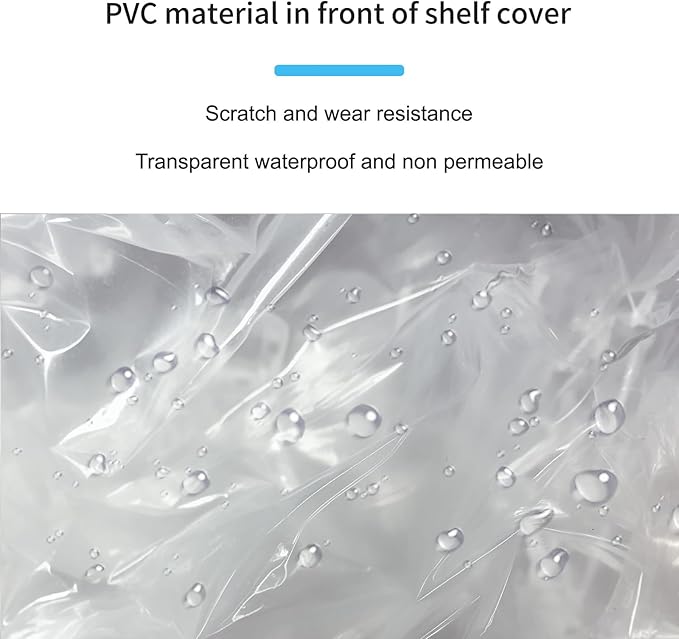Waterproof & Dustproof Shelf Cover for Wire Rack, Transparent Front Panel for Easy Viewing, Sunscreen Protection, Fits 48" L x 18" D x 72" H (Cover Only)