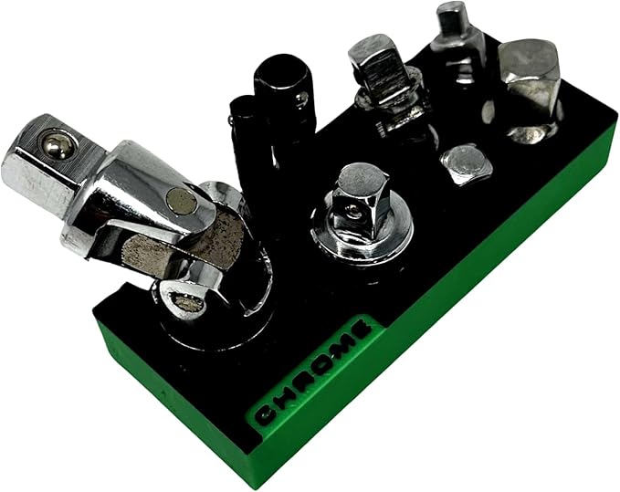 MagAttach Chrome Adapter and Short Extensions Magnetic Interconnecting Organizer Tray (Blue/Black)