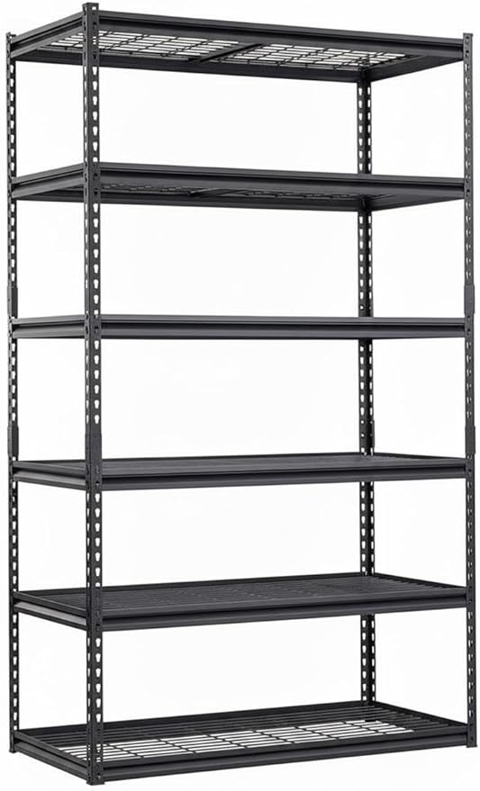 Garage Storage Shelves 5 Tiers, Heavy Duty Storage Shelving Racks with 2500 LBS Capacity, 48 in L x 24 in W x 72 in H Metal Adjustable Utility Shelving Unit for Garage Organization, Basement, Workshop