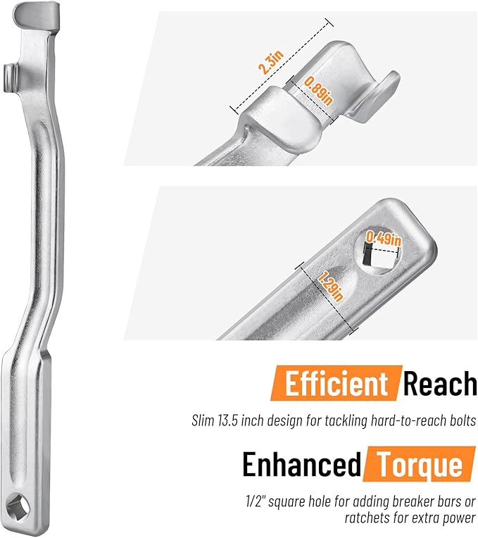 SPARKWHIZ Wrench Extender Tool Bar, Wrench Extender Adaptor for 1/2 Inch Drive Breaker Bars / 21 mm Hex Drive Tools Kti, Wrench Extension Torque Amplifier Tool